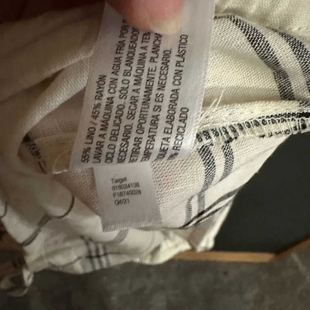 A New Day Womens Linen Blend Tie-Front Faux-Button Tank Top Cream Size XL NWT - Picture 7 of 11